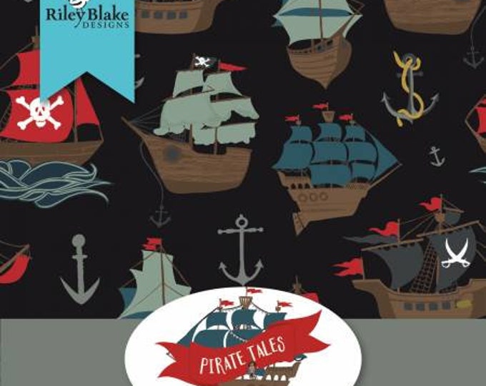Pirate Tales Fat Quarter Bundle Precut Cotton Quilting Fabric, Pirate Fabric, 21 Pieces, Echo Park, Riley Blake Designs.