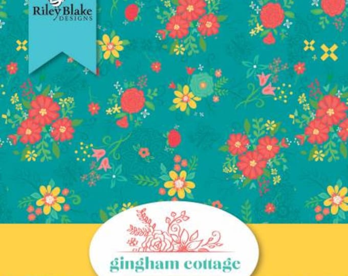 Gingham Cottage 2-1/2 Inch Strips Jelly Roll, 40 Pieces, Heather Peterson, Riley Blake Designs, Cotton Quilting Fabric, Floral Fabric