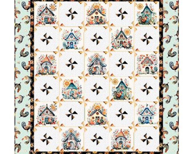 Poultry in Motion Quilt Pattern, Phoebe Moon Designs, QT Fabrics, Quilt Pattern