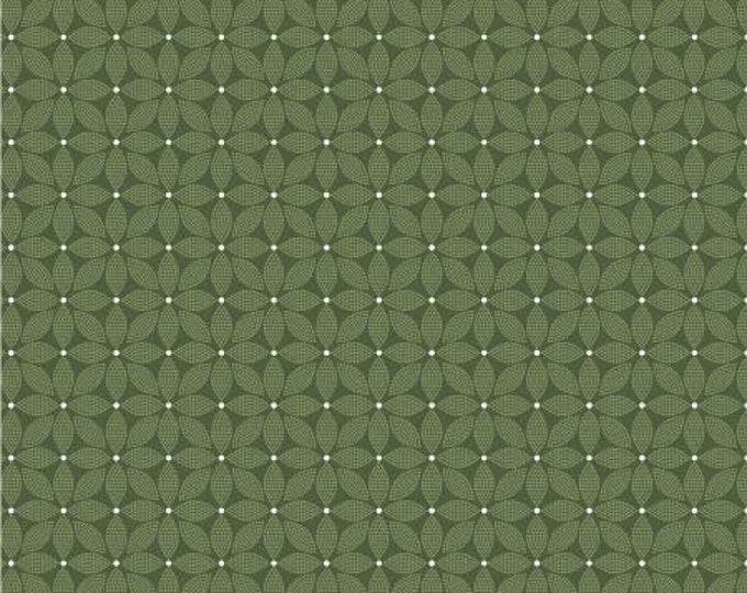Forget Me Not Olive Trellis Fabric Yardage, Allison Harris, Windham, Cotton Quilt Fabric, Floral Fabric