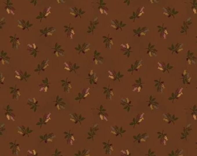 Chocolate Covered Cherry Chocolate Sprigged Blooms Fabric Yardage, Kim Diehl, Henry Glass, Cotton Quilt Fabric, Floral Fabric