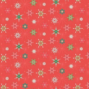 Winter Wonder Snowflakes Red Fabric Yardage, Heather Peterson, Riley Blake Designs, Cotton Quilt Fabric, Winter Fabric