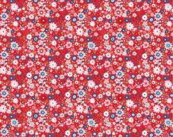 Hip Hip Hooray Red Hooray Fabric Yardage, Laura Woods, Poppie Cotton, Cotton Quilt Fabric