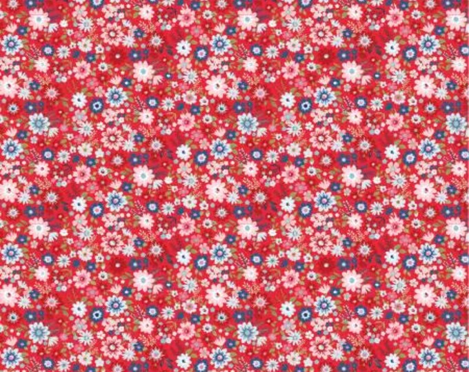 Hip Hip Hooray Red Hooray Fabric Yardage, Laura Woods, Poppie Cotton, Cotton Quilt Fabric