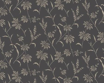 Remnant 2/3-Yd Steelworks Charcoal Rolled Steel Fabric Yardage, Timeworn Toolbox Designs, Marcus Fabrics, Cotton Quilt Fabric, Floral Fabric