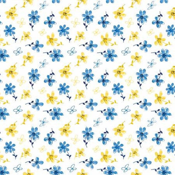 Sunshine and Dewdrops Toss Cloud Quilt Fabric Yardage, Riley Blake Designs, Sandy Gervais, Cotton Quilt Fabric