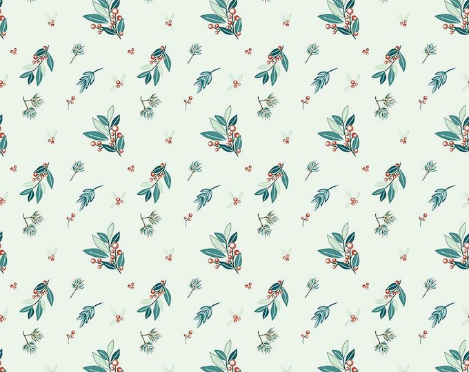 Arrival of Winter Branches Mist Fabric Yardage, Sandy Gervais, Riley Blake Designs, Cotton Quilt Fabric, Winter Fabric