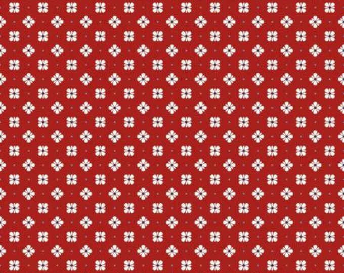 Picadilly Pansy Red Fabric Yardage, Riley Blake Designs, Amanda Castor, Cotton Quilt Fabric