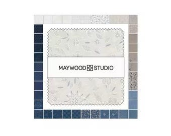 Patchwork Blue 10-Inch Squares Layer Cake, 42 Pieces, Maywood Studio, Precut Cotton Quilting Fabric