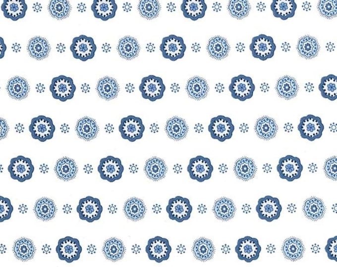 Beginnings Foulard Light Blue Fabric Yardage, Michael Miller, Quilt Fabric, Floral Fabric