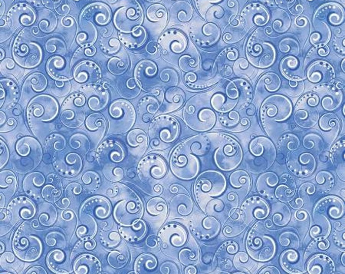 Pearl Splendor Cornflower Fabric Yardage, KANVAS Studio, Benartex, Cotton Quilting Fabric, Abstract Fabric