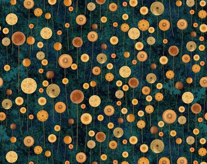 Crow-mazing Indigo Small Medallions Fabric Yardage, Jan Mott, Henry Glass, Cotton Quilt Fabric