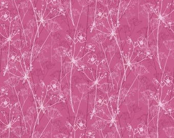 Minu & Wildberry Pink Tonal Floral Fabric Yardage, Yu Me Design, Studio E, Cotton Quilt Fabric, Floral Fabric