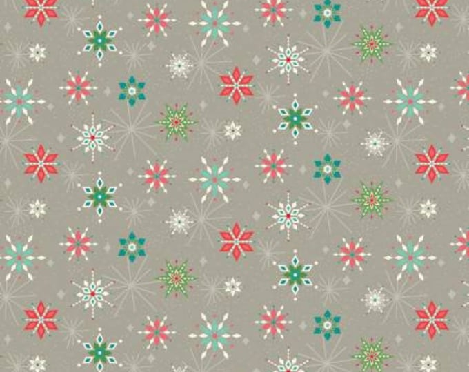 Winter Wonder Snowflakes Gray Fabric Yardage, Heather Peterson, Riley Blake Designs, Cotton Quilt Fabric, Winter Fabric