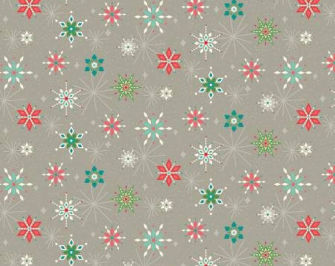 Winter Wonder Snowflakes Gray Fabric Yardage, Heather Peterson, Riley Blake Designs, Cotton Quilt Fabric, Winter Fabric