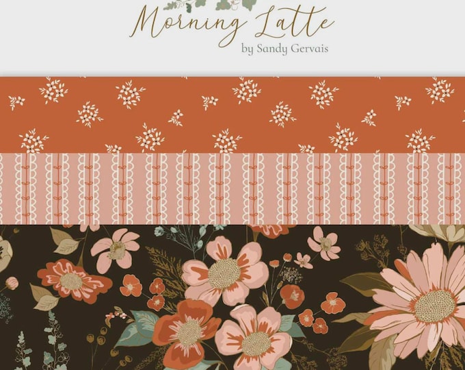 Morning Latte 10-Inch Squares Layer Cake, Precut Cotton Quilting Fabric, Floral Fabric, 42 Pieces, Sandy Gervais, Riley Blake Fabrics