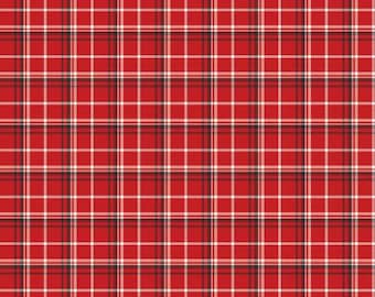 Into the Woods Plaid Red Fabric Yardage, Lori Whitlock, Riley Blake Designs, Cotton Quilt Fabric