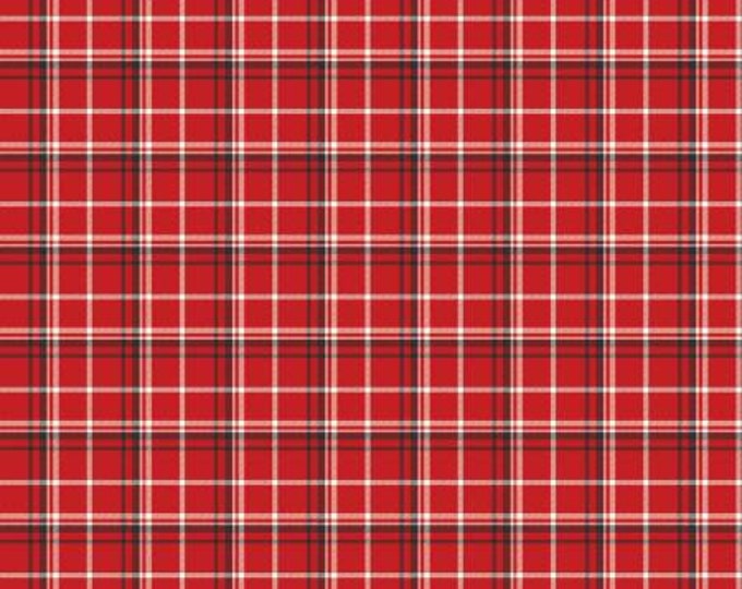 Into the Woods Plaid Red Fabric Yardage, Lori Whitlock, Riley Blake Designs, Cotton Quilt Fabric