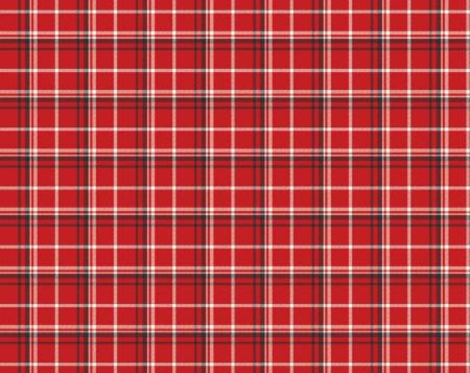 Into the Woods Plaid Red Fabric Yardage, Lori Whitlock, Riley Blake Designs, Cotton Quilt Fabric