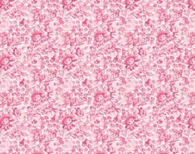 April's Garden Occasion Pink Fabric Yardage, April Cornell, Benartex, Cotton Quilt Fabric, Floral Fabric