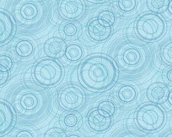 Pearl Reflections Beaded Circle Light Aqua Pearlized  Quilting Fabric by KANVAS, from Benartex, Floral Fabric