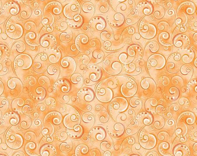 Pearl Splendor Apricot Fabric Yardage, KANVAS Studio, Benartex, Cotton Quilting Fabric, Abstract Fabric