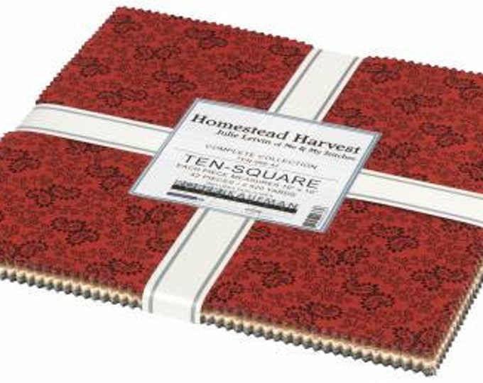 Homestead Harvest 10-Inch Squares Layer Cake, 42 Pieces, Julie Letvin Collection, Robert Kaufman, Precut Cotton Quilting Fabric