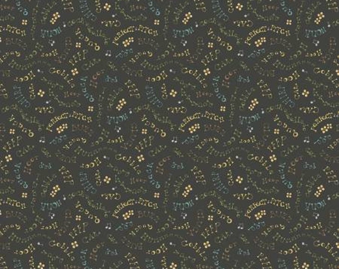 Nature's Choir Charcoal Nature's Voice Fabric Yardage, MMF Collection, Michael Miller Fabrics, Cotton Quilt Fabric