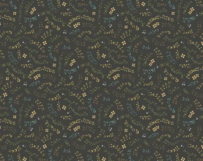 Nature's Choir Charcoal Nature's Voice Fabric Yardage, MMF Collection, Michael Miller Fabrics, Cotton Quilt Fabric