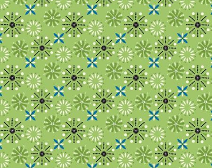 Oh Happy Day Florals Green Quilt Fabric Yardage, Riley Blake Designs, Sandy Gervais, Cotton Quilt Fabric