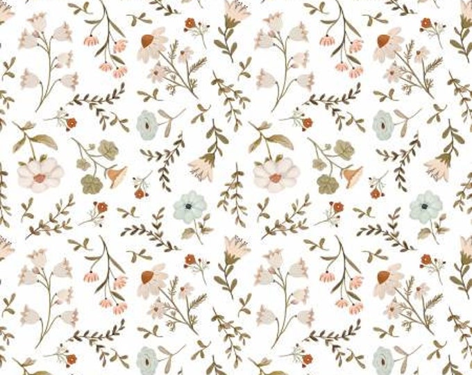 House & Home White Meagan Fabric Yardage, Michal Marko, Poppie Cotton, Cotton Quilt Fabric, Floral Fabric