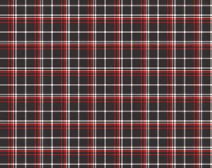 Into the Woods Plaid Black Fabric Yardage, Lori Whitlock, Riley Blake Designs, Cotton Quilt Fabric