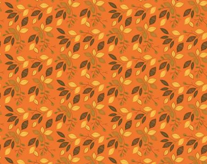 Adel in Autumn Leaves Orange Fabric Yardage, Sandy Gervais, Riley Blake Designs, Cotton Quilt Fabric, Autumn Fabric