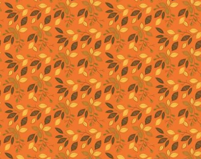 Adel in Autumn Leaves Orange Fabric Yardage, Sandy Gervais, Riley Blake Designs, Cotton Quilt Fabric, Autumn Fabric