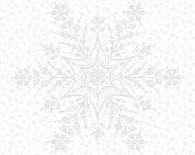 Shimmer Frost Snowflake Panel Fabric Yardage, Deborah Edwards, Northcott Fabrics, Cotton Quilt Fabric, Snowflake Fabric