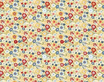 Hip Hip Hooray Yellow Hooray Fabric Yardage, Laura Woods, Poppie Cotton, Cotton Quilt Fabric