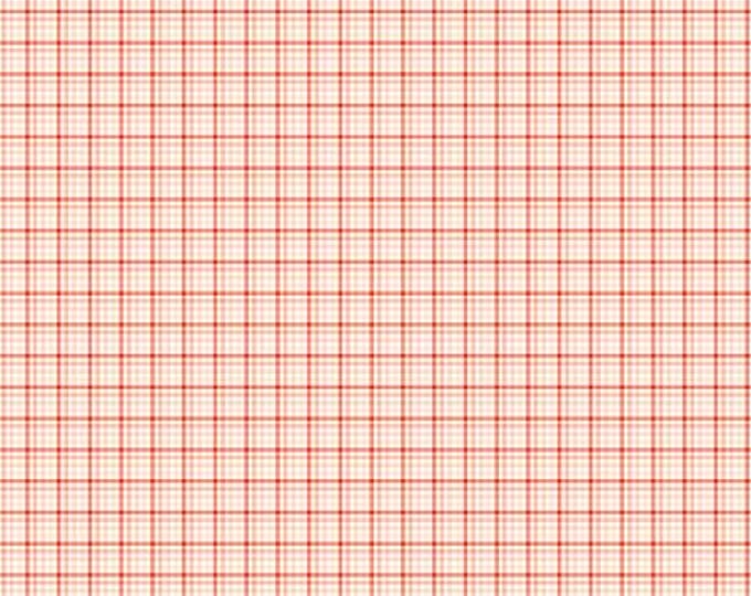 You & Me Plaid Cream Fabric Yardage, Sandy Gervais, Riley Blake Designs, Cotton Quilt Fabric, Floral Fabric