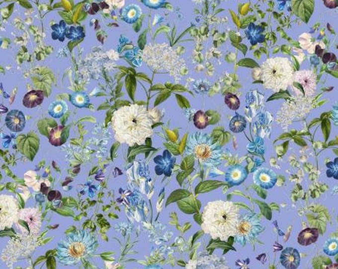Botanical Garden Sky Blooms Floral Fabric Yardage, Aimee Stewart, Michael Miller Fabrics, Cotton Quilting Fabric, Floral Fabric