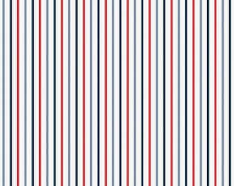 Red, White & True Stripes Off White Fabric Yardage, Dani Mogstad, Riley Blake Designs, Cotton Quilt Fabric, Stripe Fabric