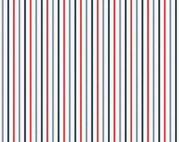 Red, White & True Stripes Off White Fabric Yardage, Dani Mogstad, Riley Blake Designs, Cotton Quilt Fabric, Stripe Fabric