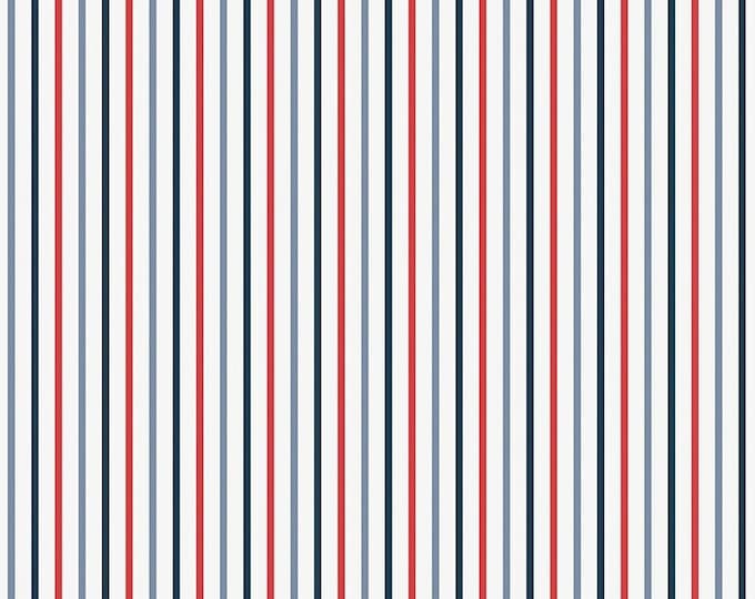 Red, White & True Stripes Off White Fabric Yardage, Dani Mogstad, Riley Blake Designs, Cotton Quilt Fabric, Stripe Fabric