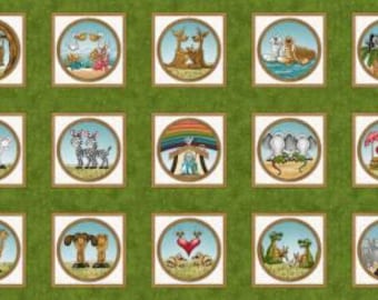 Two by Two Green Continuous 24-Inch Panel, The Whole Country Caboodle, Leanne Anderson, Kaytlyn Kuebler, Henry Glass