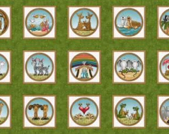 Two by Two Green Continuous 24-Inch Panel, The Whole Country Caboodle, Leanne Anderson, Kaytlyn Kuebler, Henry Glass