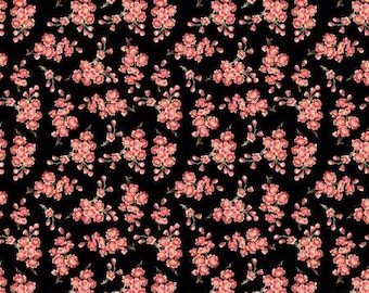 Pathways Multi Small Floral Toss Fabric Yardage, Kaye England, Wilmington Prints, Cotton Quilting Fabric, Floral Fabric
