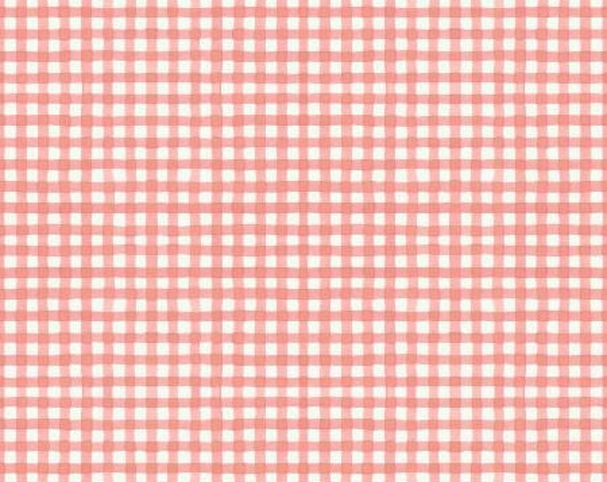 Countryside Gingham Coral Fabric Yardage, Lisa Audit, Riley Blake Designs, Cotton Quilt Fabric, Gingham Fabric