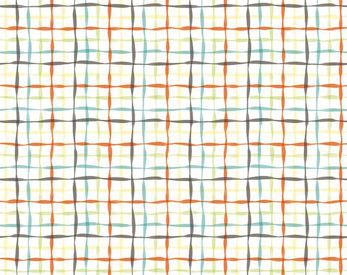 Happy at Home Plaid White Fabric Yardage, Tara Reed, Riley Blake Designs, Cotton Quilt Fabric