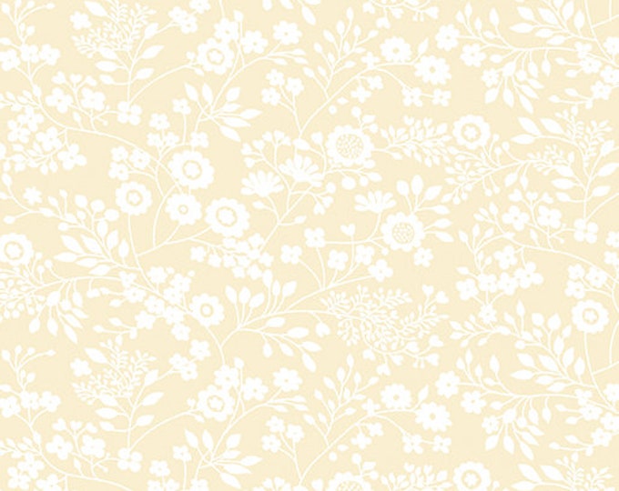 Better Basics Deluxe Floral Garden White/Ecru Fabric Yardage, Kanvas Studio, Benartex, Cotton Quilt Fabric, Floral Fabric