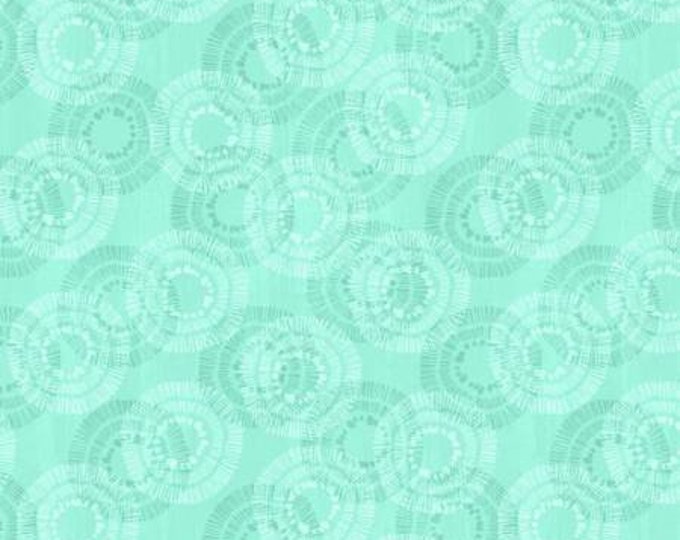 Essentials Basics Seafoam Circle Burst Cotton Quilting Fabric, Geometric Fabric, Wilmington Prints Essentials.