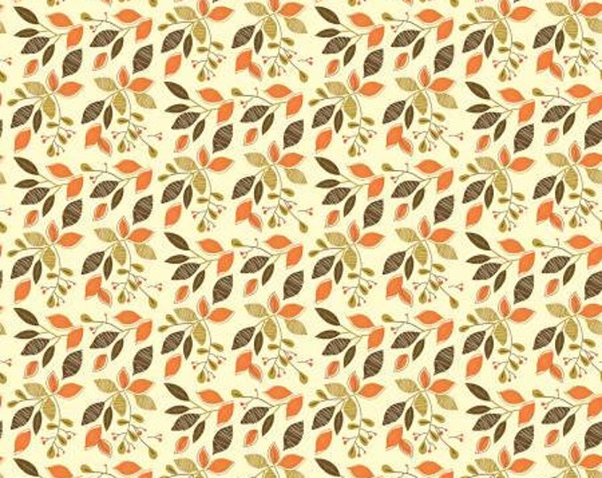 Adel in Autumn Leaves Cream Fabric Yardage, Sandy Gervais, Riley Blake Designs, Cotton Quilt Fabric, Autumn Fabric