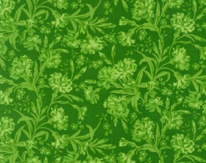 Flowerhouse Jubilee Tonal Green Fabric Yardage, Debbie Beaves, Robert Kaufman, Cotton Quilt Fabric, Floral Fabric